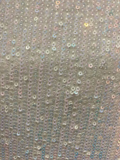 white pink Tone Pleated Glitz Sequin Mesh Fabric By The Yard 54" Wide