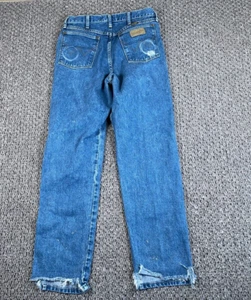 Wrangler Distressed Relaxed Cowboy Cut Jeans Mens 31 x 33 Blue Faded Strait - Picture 1 of 13