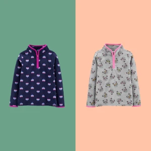 Oshkosh B'gosh Girls Rainbow hearts / Panda fleece pullover cozie Zip jacket NWT - Picture 1 of 5