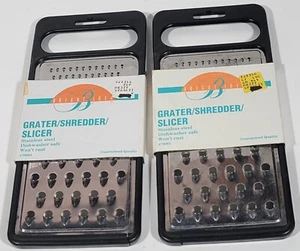 Bright Idea 3 Way Handheld Grater Stainless Steel Slicer Shredder Med Coarse - Picture 1 of 9