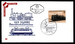 Austria 1126 FDC-azul, 125 años Ferrocarril Austriaco - Imagen 1 de 1