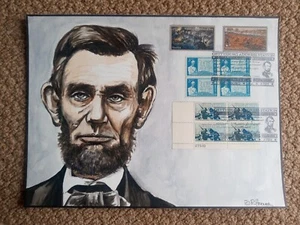 Abraham Lincoln Gettysburg Address Anniversary Postal Cover Original Art Cachet - Picture 1 of 5