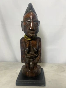 Hand carved large eneji statue figure nigeria 10" X 4" - Picture 1 of 10