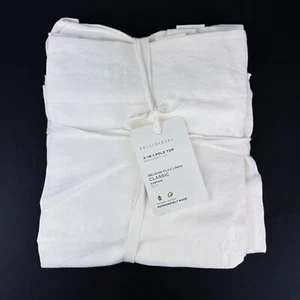 NUEVO Pottery Barn Clásico Belga Lino Algodón Forrado Cortina 36x100 Blanco - Imagen 1 de 4