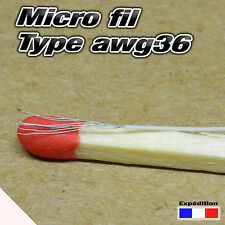awg36BL5# micro fil de câblage blanc awg36 Ø 0,3mm  électronique modélisme 