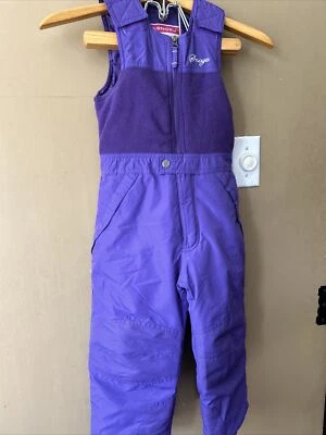 Mono de esquí morado SNOZU baberos invierno pantalones de nieve niñas talla 5 Foto 1 de 3
