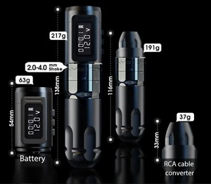 Ambition Mars-U Pro 2.2 to 4.2mm Adjustable Stroke Wireles Rotary Tattoo Pen Mac - Picture 1 of 13