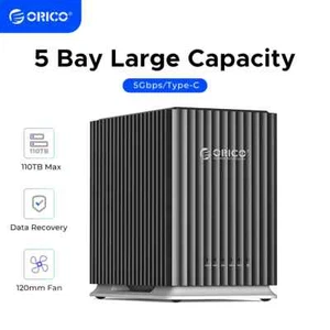 ORICO 5 Bay DAS-HDD-Dockingstation Typ-C leise Wärmeableitung 3,5 ” Festplatten - Bild 1 von 18