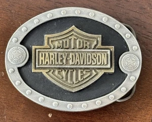 HARLEY DAVIDSON HEBILLA DE CINTURÓN 1996 * FAT BOY * BAR & SHIELD EDICIÓN LIMITADA - Imagen 1 de 2