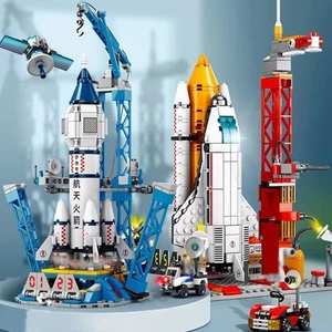 Luftfahrt Raumhafen Modell Space Shuttle Raketenstart Kinder Steine Kreativ Spielzeug - Bild 1 von 16