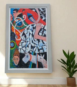 FLORENCE PUTTERMAN ACRYL ABSTRAKTES GEMÄLDE FLORIDA KÜNSTLER - Bild 1 von 17