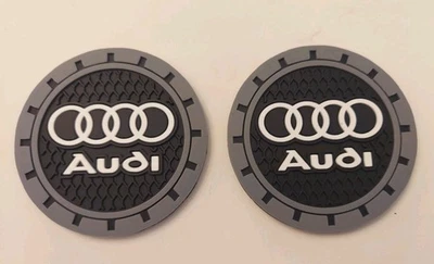 1套奥迪汽车中心控制台杯架衬里过山车蜂窝黑色橡胶 — 第 1/2 张图片