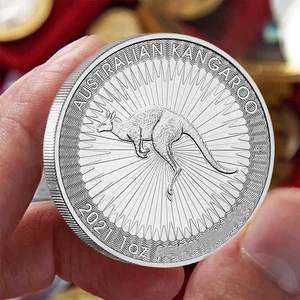 Moneda de aleación de plata maciza de 1 oz 2021 canguro, Perth Mint, sin circular - Imagen 1 de 9