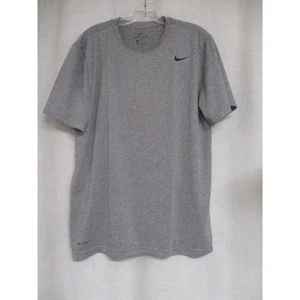 NIKE Grey black logo DriFIT Short Sleeve Athletic T Shirt sz L - Picture 1 of 6