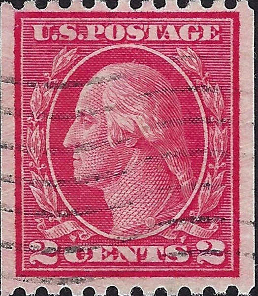 US Scott #487 Used VF 2 Cent 1917 Perf 10 Geeorge Washington Coil Stamp CV 14.00 - Image 1 of 1