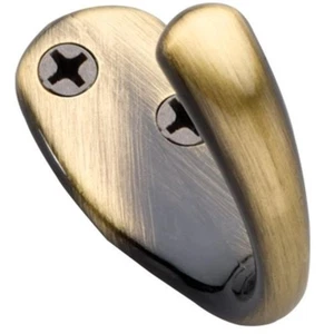 Small 2" Antique Brass SINGLE Coat Robe Bath Utility Hook, Hickory P27100-AB - Picture 1 of 1