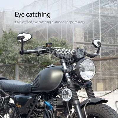 Espejos retrovisores de extremo de barra 4Rizz blanco perno de 5 mm se adapta a Triumph Street Speed Triple Foto 1 de 4