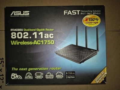 ASUS WiFi Router RT-AC66U Dual ac 1760 - Image 1 of 4