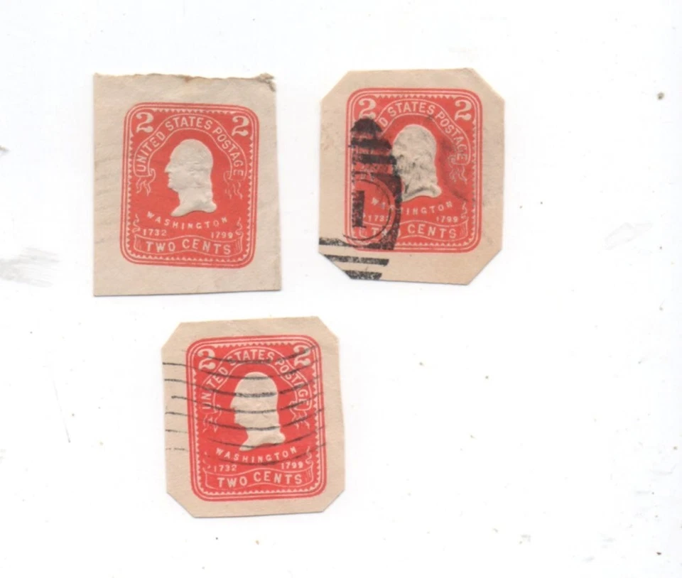 United States used cut square U385 x3 - Image 1 of 1