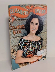 Vintage Elizabeth Taylor Big Coloring Book 1950 Large VTG 50s Movie Star  - Foto 1 di 4