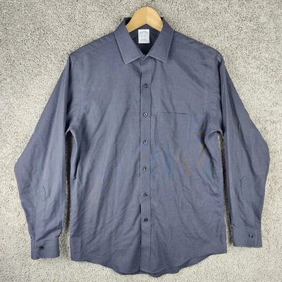 Camisa de vestir Brooks Brothers gris oscuro extra ajustada manga larga suave para hombre 16-34 Foto 1 de 4