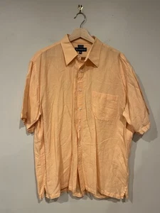 CWC Cottonworld Corp Men’s Short Sleeve Button Down Shirt Orange 2XL XXL - Picture 1 of 2