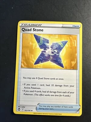 2021 Pokémon Sword Shield Silver Temptest Trainer Item Quad Stone 163 /195 - Image 1 of 2