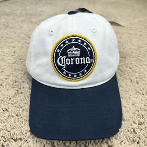 Corona Bierhut verstellbarer Riemen weiß blau Patch Spruch Logo Baumwolle Papa Cap - Bild 1 von 10
