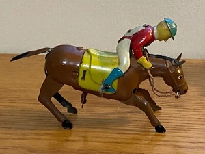 Besetztes Japan Aufzieh Rodeo Pferd Spielzeug ay-55 - Bild 1 von 8
