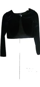 GIRLS BLACK VELVET ZUNIE CARDIGAN-BOLERO/SZ M/ HOLIDAY, CHRISTMAS - Picture 1 of 3