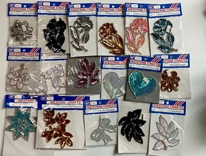 Vtg Lot 17 Packages of Westrim Crafts Sequin Appliqués Star Heart Flowers Bow - Picture 1 of 6