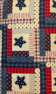 COUNTRY STARS - RED, WHITE & BLUE IN PATCHWORK-- BY THE YARD - Image 1 of 3