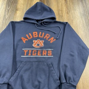 Vintage Auburn Tigers Hoodie Mens L Blue Sweatshirt Student Team Logo Sweater - Picture 1 of 11