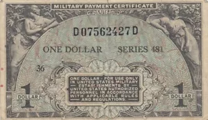 USA United States America military MPC 1 dollar series 481 PM26 P-M26 VF - Picture 1 of 2