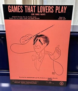 Games That Lovers Play Vintage Piano Sheet Music 1966 Mantovani James Last - Picture 1 of 7