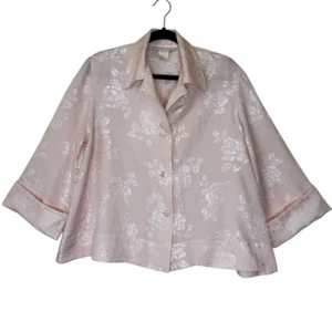 Vintage Crabtree & Evelyn Petal Pink Embossed Top Size M Pastel, Old Money - Picture 1 of 12