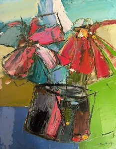 Original abstract painting oil on canvas board 8x10 in by Anastasiya Kimachenko - Picture 1 of 1