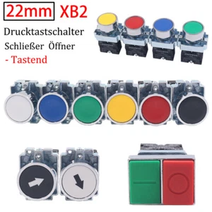 22mm XB2 Drucktastschalter Tastend Drucktaster Schließer / Öffner 440V 10A 6kV - Picture 1 of 12