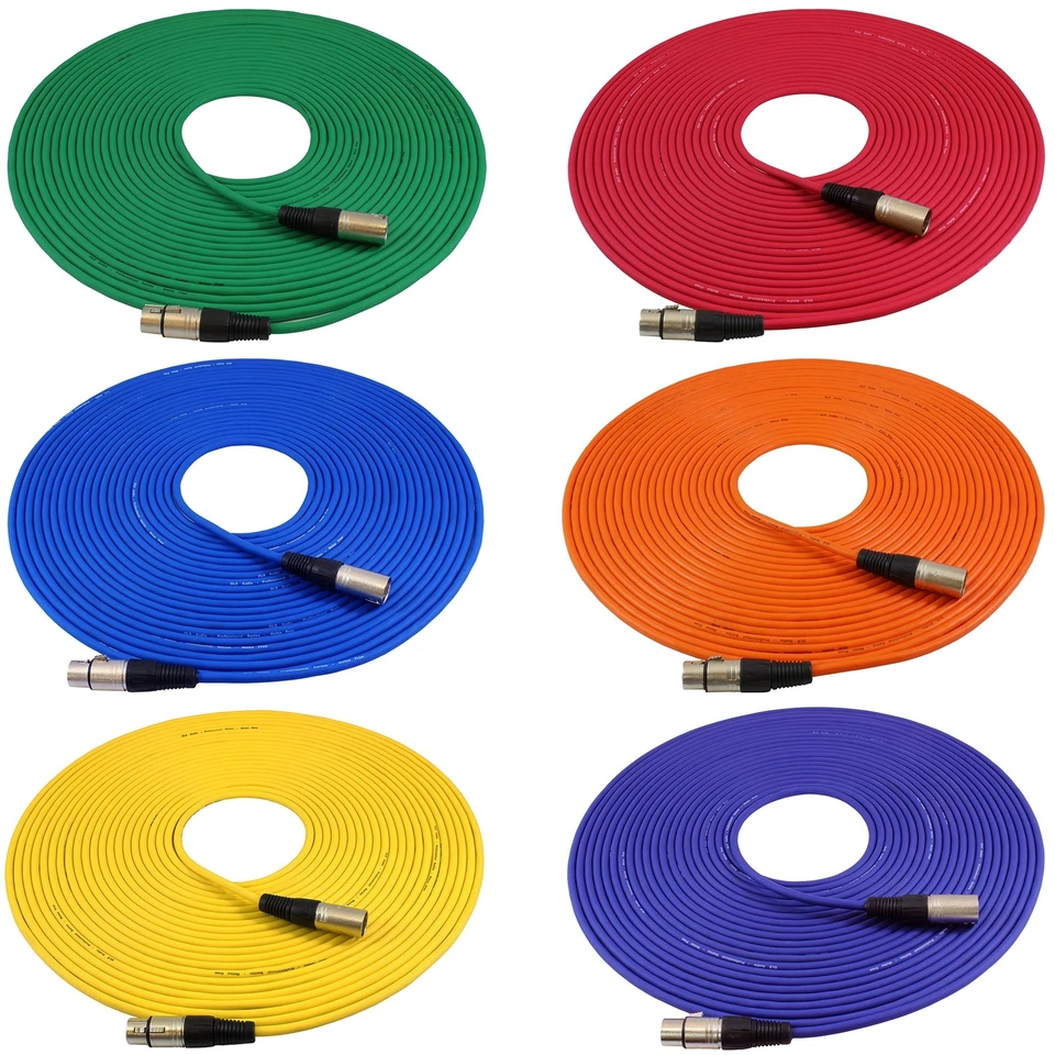 GLS Audio 50ft Mic Cable Cords - XLR Male to XLR Female Colored Cables - 50' ... - Image 1 of 4