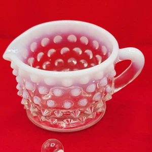 Fenton Vintage Opalescent Moonstone Hobnail Creamer - Picture 1 of 2