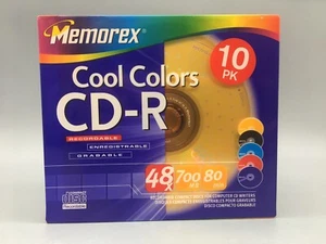 Memorex CD-R Coole Farben 10er-Pack 80Min 700MB 48X NEU VERSIEGELT - Bild 1 von 4