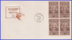 USA4 # 897 U/A HOUSE OF FARNAM FDC BL4 Stato del Wyoming - Foto 1 di 1