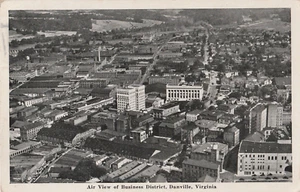 Cartolina Danville Virginia VA veduta aerea del quartiere degli affari pubblicata 1945 - Foto 1 di 2