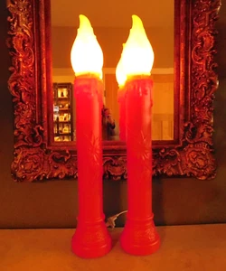 PAR DE MOLDES DE SOPLADO DE VELAS DE NAVIDAD VINTAGE 1969/EMPIRE PLASTIC CORP. 38" DE ALTO - Imagen 1 de 15