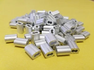 Aluminum Swage crimps/Sleeves for 3/32" Wire Rope Cable:50,100,200,500 &1000 pcs - Picture 1 of 2