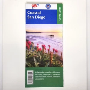 Coastal San Diego AAA Guide Series Foldout Pocket Road Map, Downtown Balboa Park - Picture 1 of 3