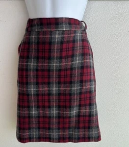 Eddie Bauer Wolle Karo Rock-Mercer Fit Taschen-burgund Damen 8 Neu Academia - Bild 1 von 10
