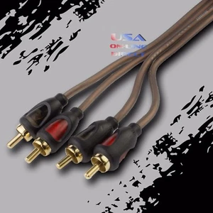 2 PCS 15FT CAR AUDIO RCA INTERCONNECT COPPER ULTRA FLEXIBLE CABLE HOME MARINE US - Picture 1 of 2