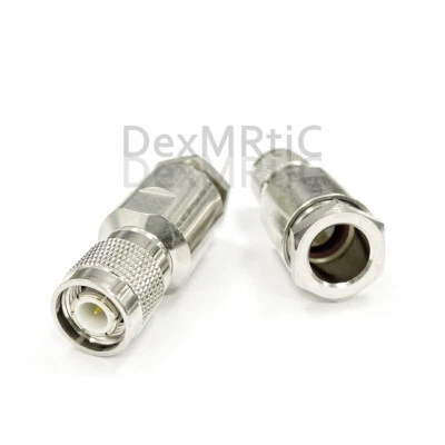1PC TNC Male RF Coax Connector Clamp for RG8 LMR400 cable Nickel Straight NEW - Image 1 of 4
