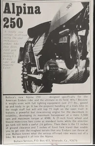 Pubblicità Moto Bultaco Alpina 250 1972 Originale - Foto 1 di 1
